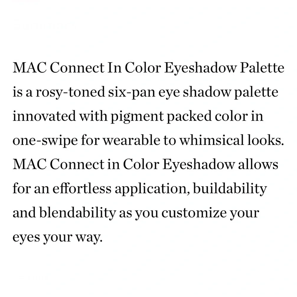 MAC Connect In Colour Eyeshadow Palette Rose Lens